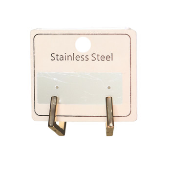 MLD22 Stainless Steel Gold Square Huggie Hoop Earrings