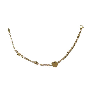 MLD27 Gold-Tone Layered Heart Charm Bracelet