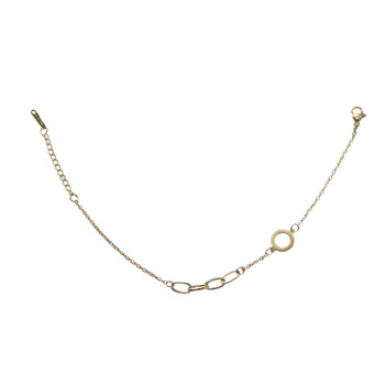 MLD28 Gold-Tone Open Circle & Link Chain Bracelet