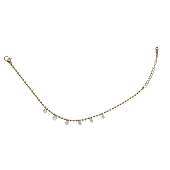 MLD29 Gold-Tone Crystal Drop Charm Bracelet