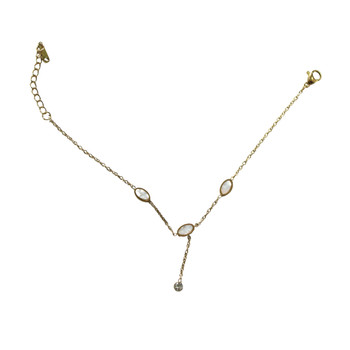MLD45 Gold-Tone Mother-of-Pearl Y-Drop Bracelet