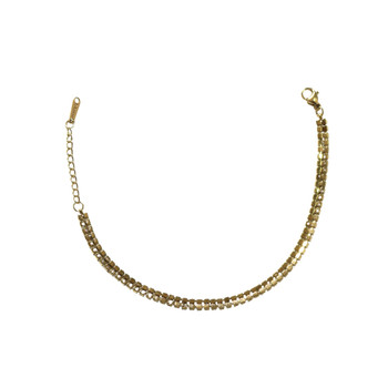 MLD47 Gold-Tone Double Row Box Chain Bracelet