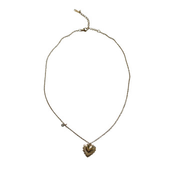 MLD49 Gold-Tone Layered Heart Pendant Necklace