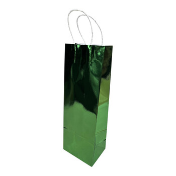 GBSY3C Wine Gift Bag with Twisted Paper Handles (Set of 12) - Metallic Green