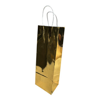 GBSY3F Wine Gift Bag with Twisted Paper Handles (Set of 12) - Metallic Gold