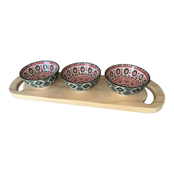 BPLAT10 Bon Appetite Platter - Green And Red Bowls
