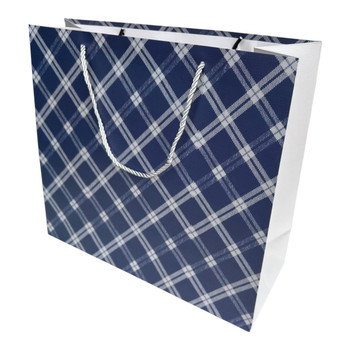 GB9957B Gift Bag Set (12 Pieces) – Navy Plaid Design