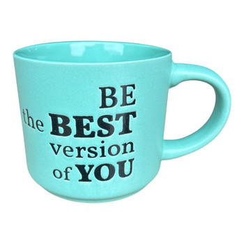 AT558B Ceramic Aqua Mug - Be the Best Version of You