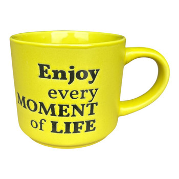 AT558C Ceramic Yellow Mug - Enjoy Every Moment of Life