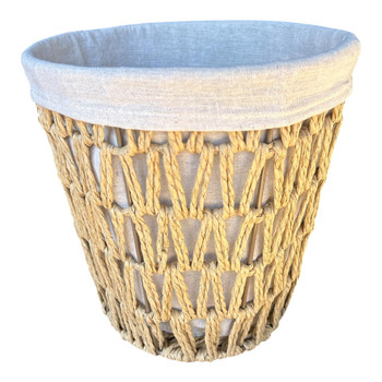 BASWM9 Woven Rope Storage Basket with Fabric Liner
