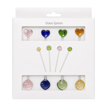 GS71601 Heart Glass Stirring Spoons (Set of 4)
