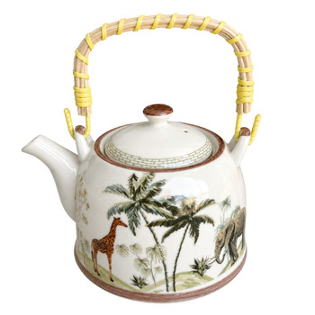HX2601 Ceramic Teapot with Woven Handle - Safari Wildlife