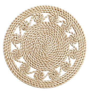 JH2602 Woven Round Placemat 38cm – Decorative Swirl