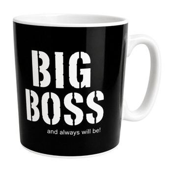 MUGBO30 Ceramic Black Mug – Big Boss Quote