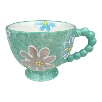 CMQL8003A Ceramic Teacup - Mint Daisy
