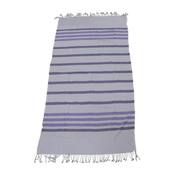 CBT1G Purple Striped Turkish Towel