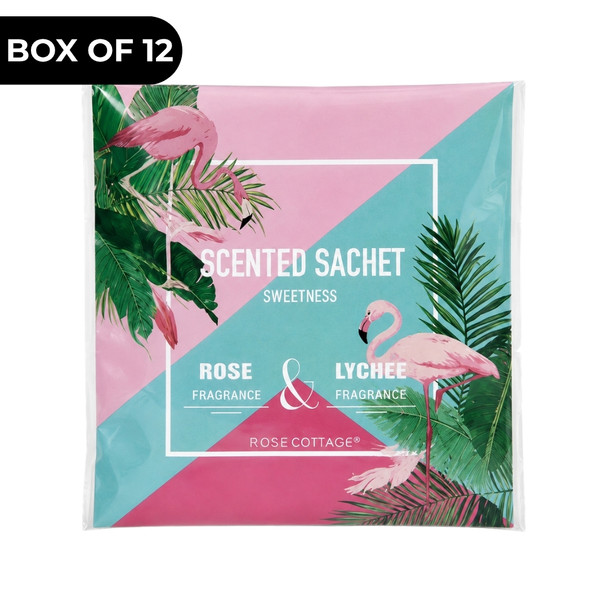 XB051G Hanging Fragrance Sachet (Box of 12) - Litchi & Rose
