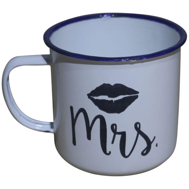 ENA17 Engraved Enamel Mug - Mrs