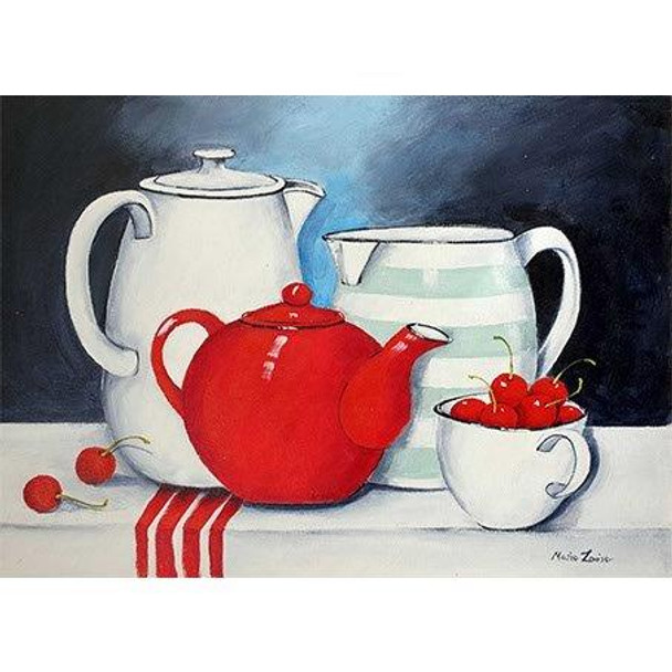 PLACEML1 Disposable Placemats - Red Teapot