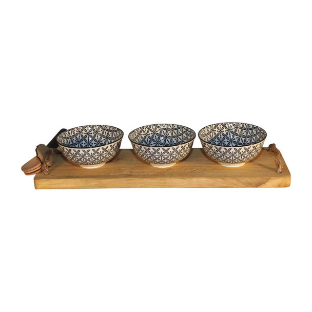 PLAT24 Wooden Tray - Black Bowls