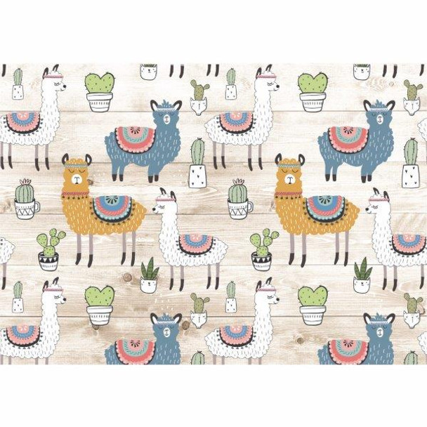 PVCPLAMA01 PVC Table Placemat - Llama Drama