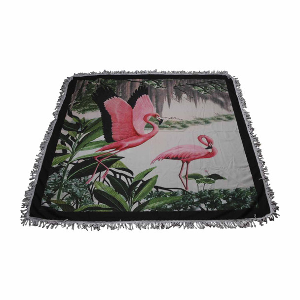 TOWHR2D Flamingo Pair Square Beach Towel