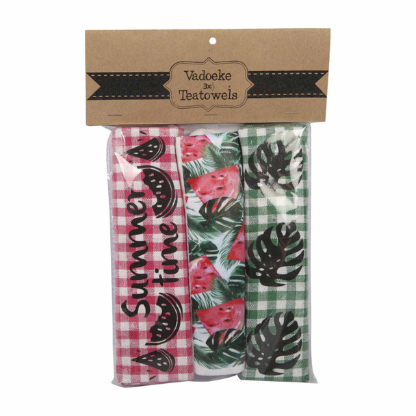 DCLOTH17 Dishcloth - Green And Red Summer Time