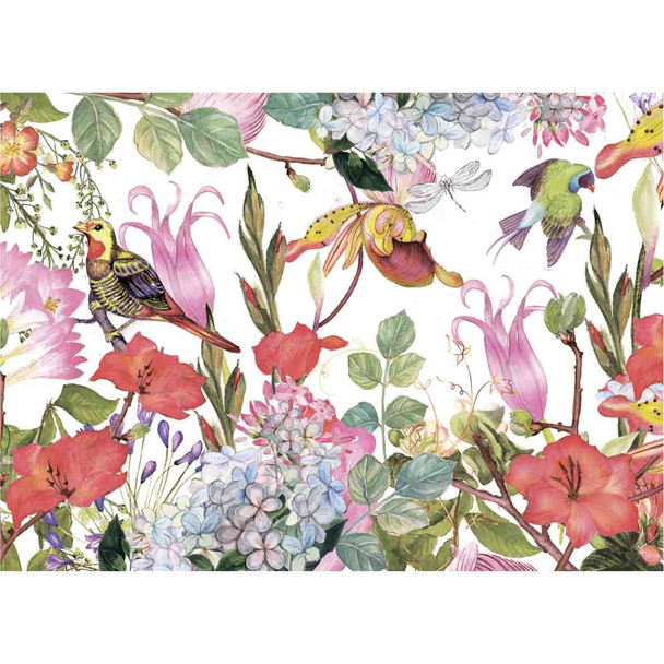 PLACEML46 Disposable Placemats - Floral Birds