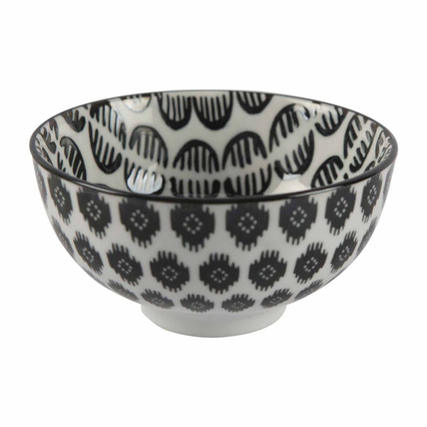 ZY017S Black Patterned Ceramic Bowl