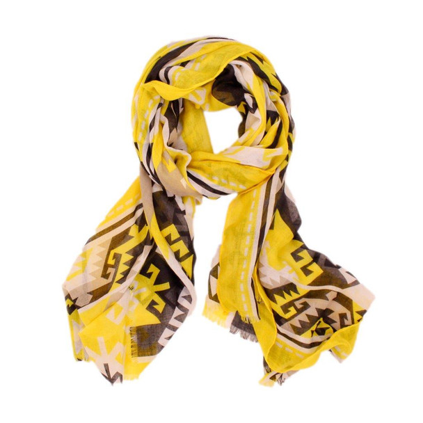 SY14 Scarf - Yellow & Brown Markings