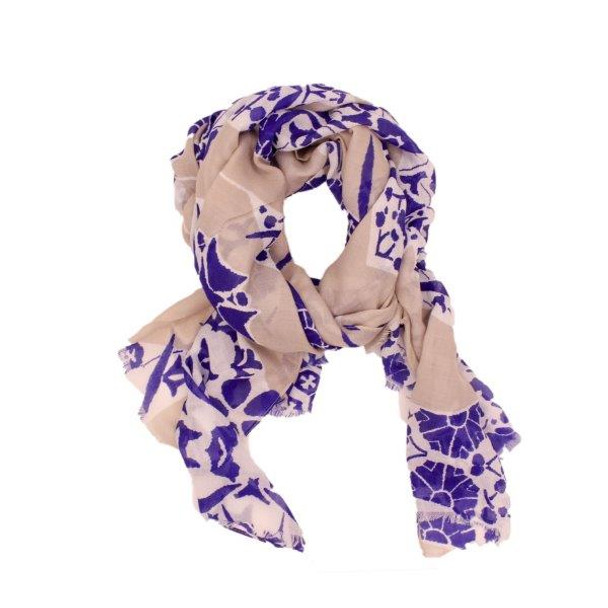 SKF7B Scarf - Blue and Cream