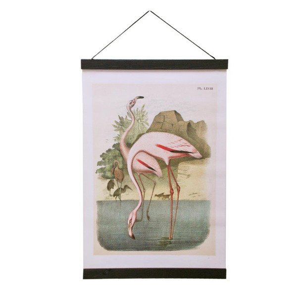 HCPL8 Hanging Canvas Print Large - Two North American Flamingos