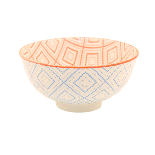 7821AA Blue & Orange Ceramic Bowl