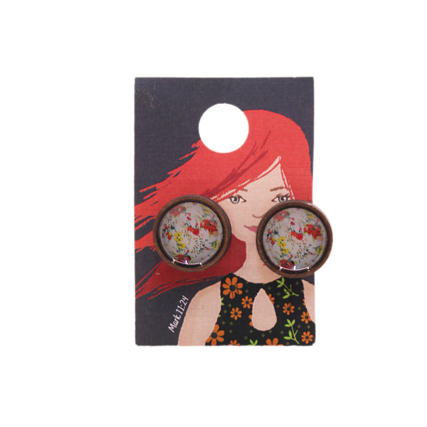 KAMS9 Red and Yellow Flower Earring