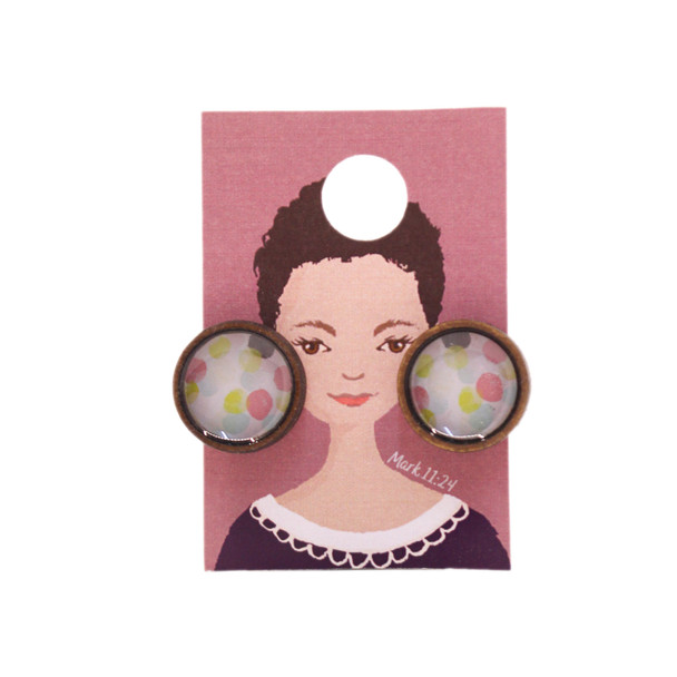 KAMS22 Watercolour Polka Dots Earrings