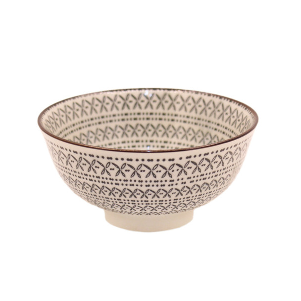 80448I Black Pattern Ceramic Bowl