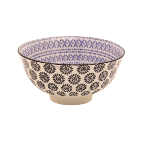80448L Black & Blue Ceramic Bowl
