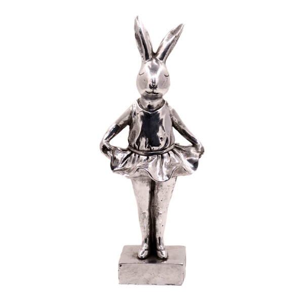 15451SA840 Small Silver Polyresin Ballerina Bunny
