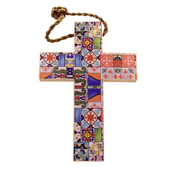 CRS011 Wooden Cross Printed - Mosaic