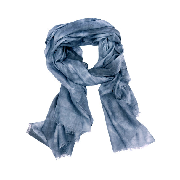 SKF13A White And Blue Tie Dye Scarf