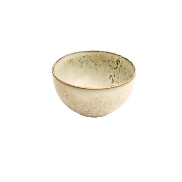 WC127 Black Brown Speckled White Ceramic Bowl