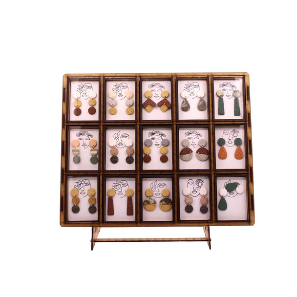 PBD034 Stand Of 15 Autumn Colours Clay Ear Drops