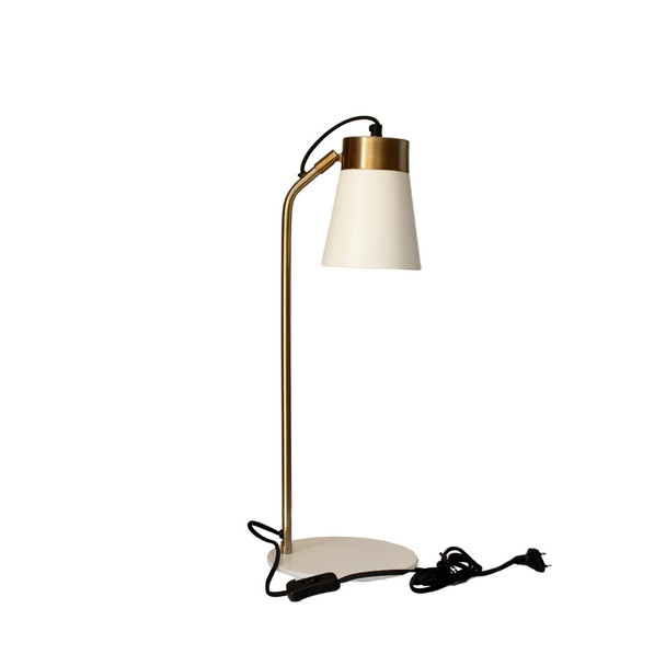 YS3040 Matt White And Gold Desk Lamp