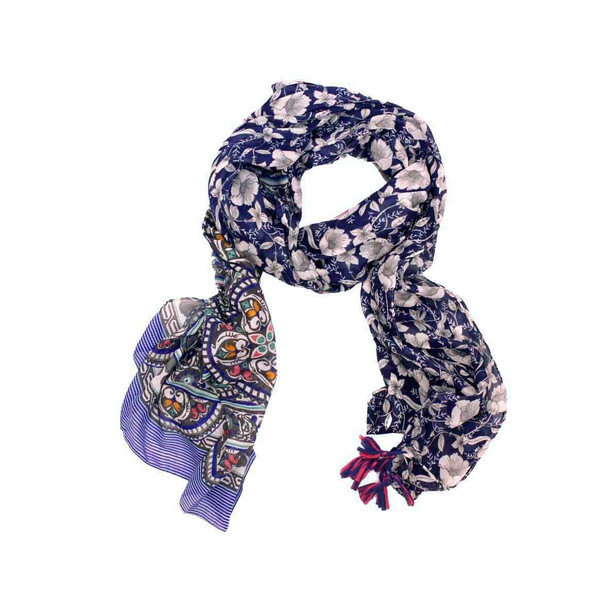 SY12AA Blue Floral Scarf