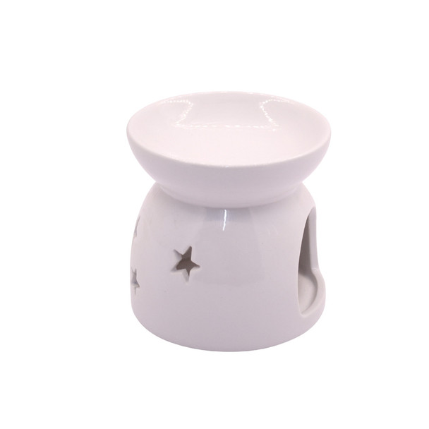 76771AA Stars White Ceramic Oil Burner