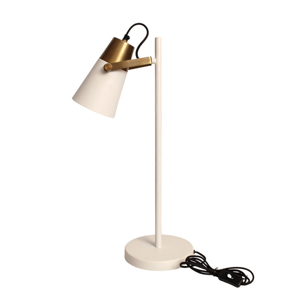 YS9588 Matt White Gold Brushed Desk Lamp