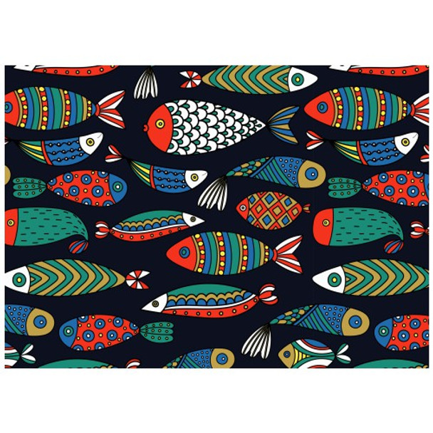 PLACEML117 Disposable Placemats - Under Sea Fish