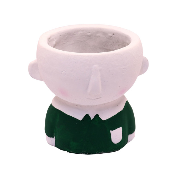 S027 Green Shirt Cement Boy Planter