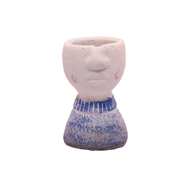 S023 Blue And White Jersey Cement Male Planter