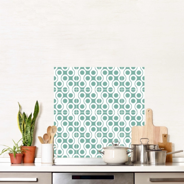 VTILE13 Vinyl Printed Wall Tile Sticker - Geometric Aqua